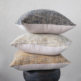 20" Melange Cotton Blend Boucle Pillow, Polyester Fill