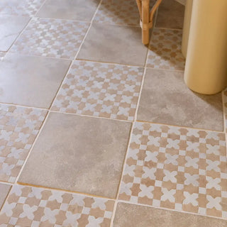 Clay & Snow - Moroccan Zellige Stars & Crosses Mosaic by Tilesofezra