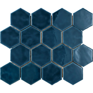 twin Artistic Reflections Hexagon Mosaic Tile 3" x 3"