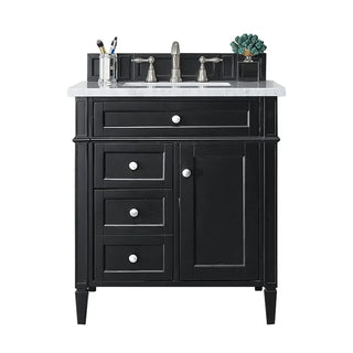 30" Black Onyx Vanity with Marble Look Quartz
