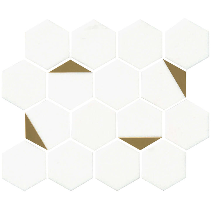 Palermo Noir Stone Hex Mosaic Wall and Floor Tile - 3"