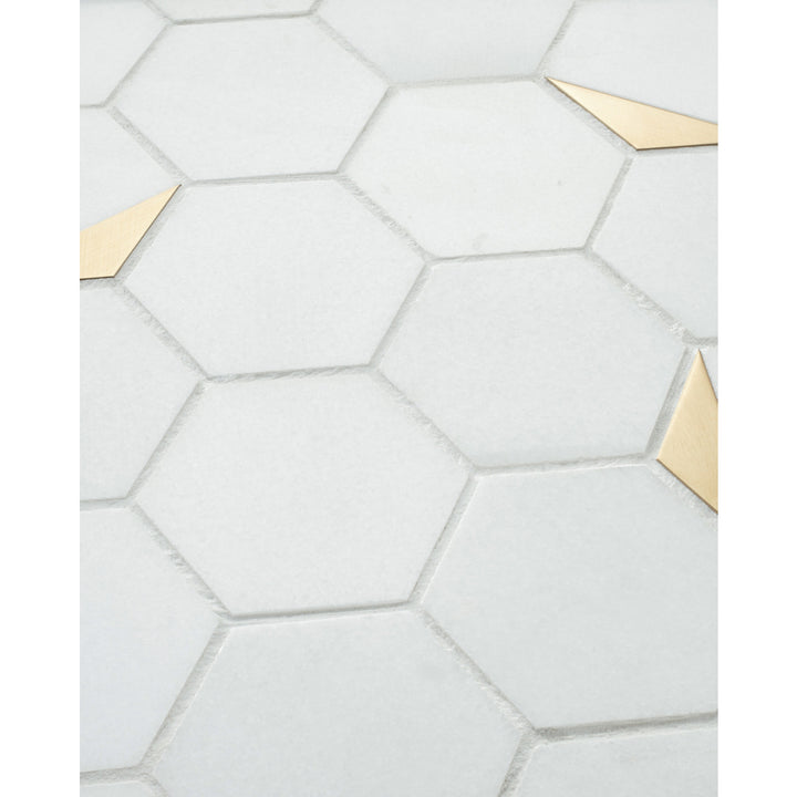 Palermo Noir Stone Hex Mosaic Wall and Floor Tile - 3"