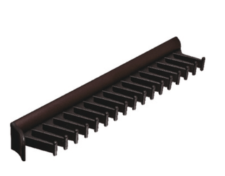 Tie Rack, 17 Hook, 11 15/16" With 3/4 extension slide, Black