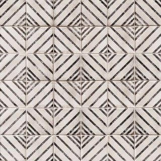 Vivace 4" x 4" Decorative Tile in Motif Rice Gloss Finish