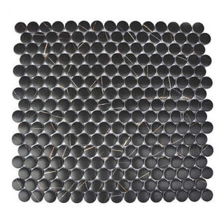 Endura Sahara Noir Glass Mosaic - Penny Round