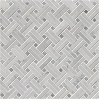 Carrara White Basketweave Tile - Polished