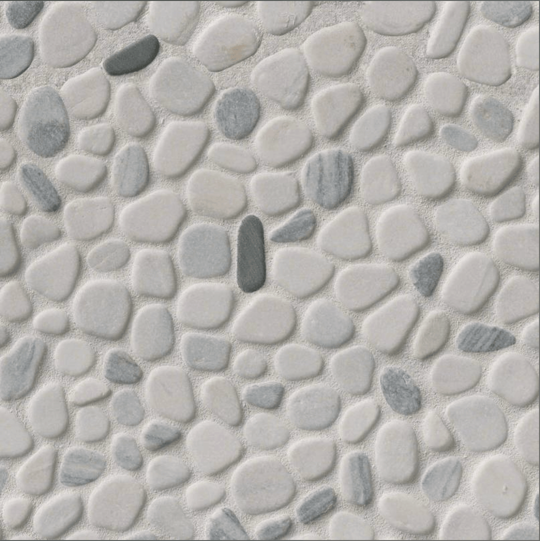Black and White Pebbles Pattern Tumbled