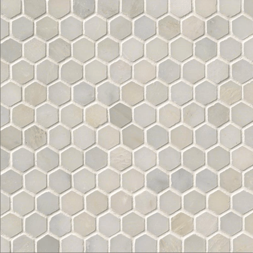 Greecian White 1" Hexegon Polished