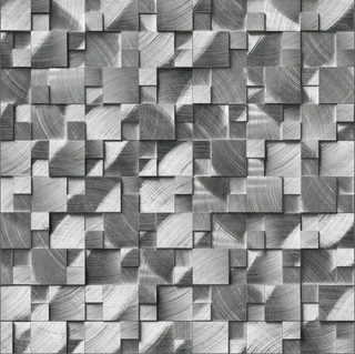 Silver Aluminum Brushed 3D Pattern