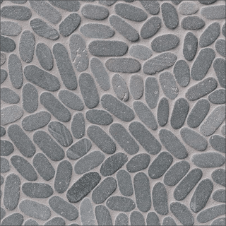 Sliced Pebble Coal Mosaic Tile