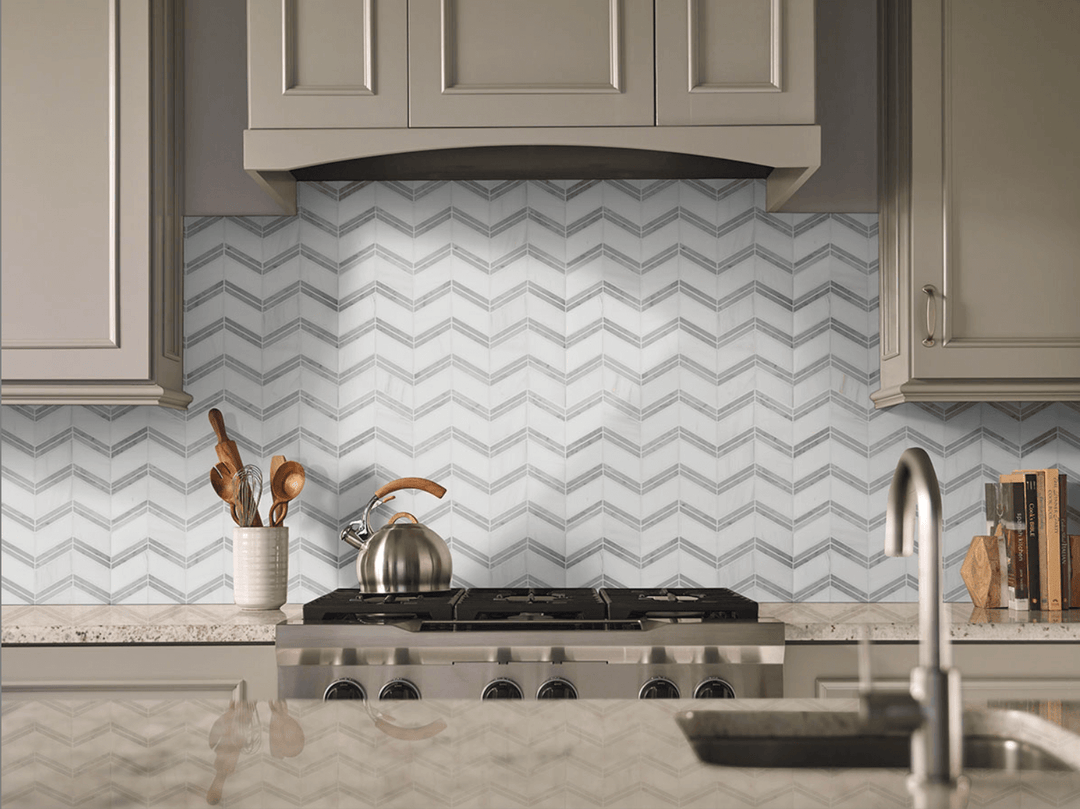 Bianco Dolomite Chevron
