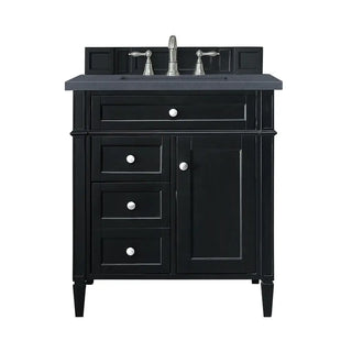 30" Black Onyx Vanity with Smokey Grey Quartz Countertop