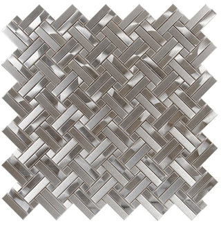 Stainless Steel 2By Basketweave Mosaic