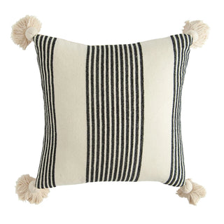 Nantucket Cotton & Chenille Woven Striped Pillow w/ Tassels