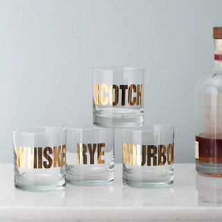 Shop Barware, Scotch and Whisky Glasses with 20K Gold Mixology Rocks